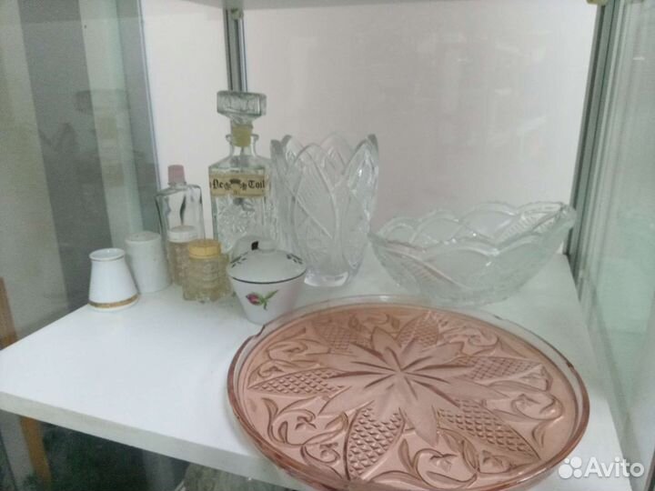 Посуда старинная старая винтаж стекло быт