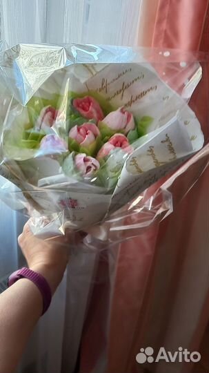 Подарок набор цветов зефир учителю