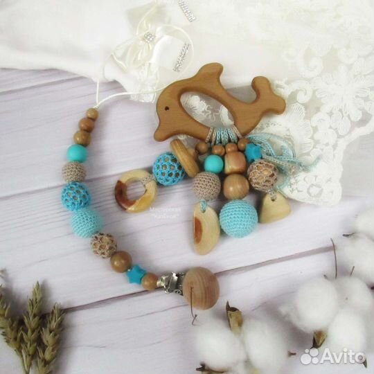 Грызунок-погремушка с держателем