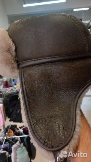 Мужская зимняя шапка цигейка светло коричневая