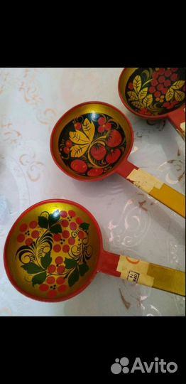 Ложка половник черпак хохлома СССР с этикеткой