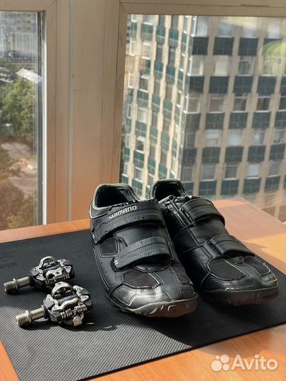 Набор контактные педали + велотуфли Shimano