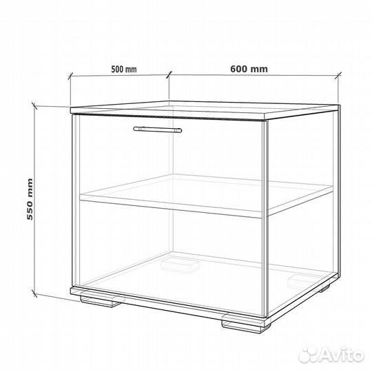 Тумба Линт-951b дуб молочный прикроватная