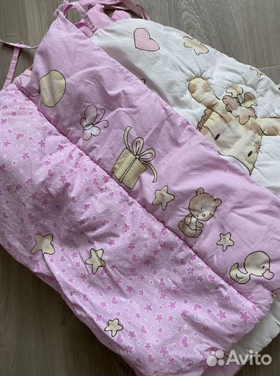 Бортики в детскую кроватку +кармашек (органайзер)