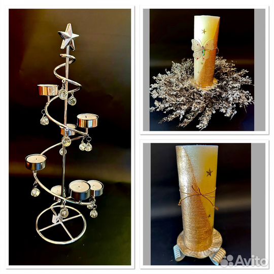 Подсвечник латунь новогодний