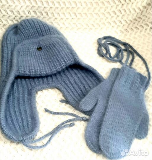 Вещи ручной работы. Шапка ушанка и варежки