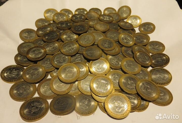 10pуб.,юбилейка субъекты рф, города и т.д