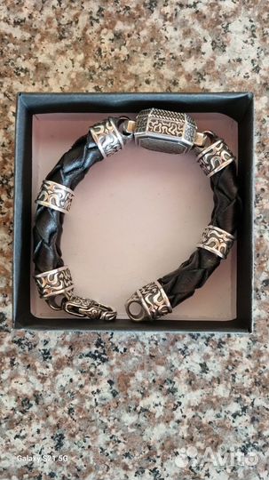 Серебряный браслет мужской 925 пробы