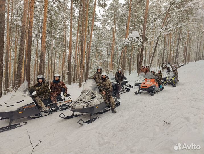 Тур с баней на снегоходах