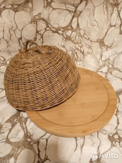 Плетеная хлебница из бумажной лозы
