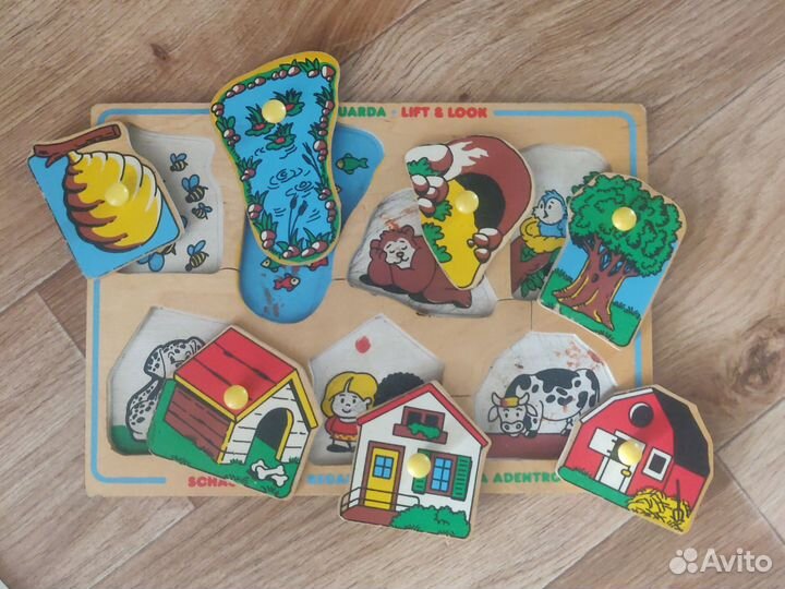 Деревянные пазлы вкладыши