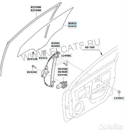 Стекло перед лево c Kia Rio QB G4FA