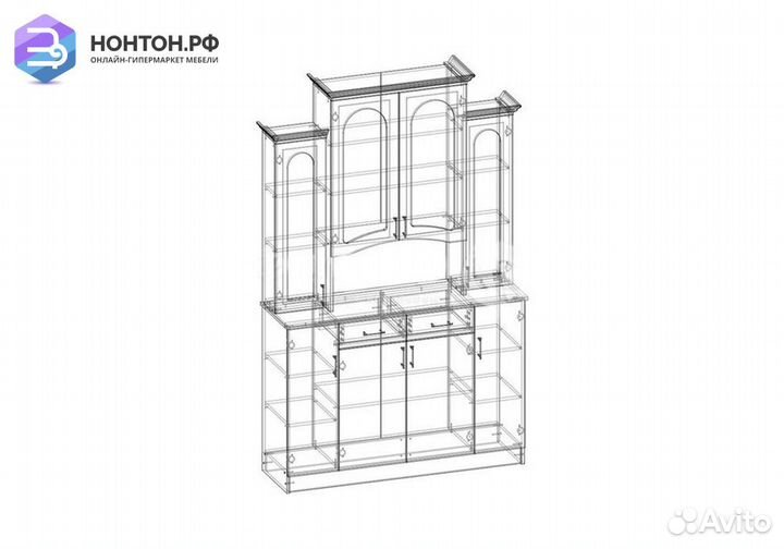 Буфет Констанция 4-х створчатый сандал светлый