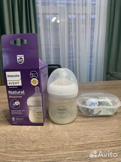 Бутылочка 125 мл avent и пустышки avent