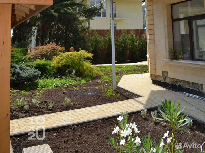 Тротуарная плитка, бордюры, газонная решетка