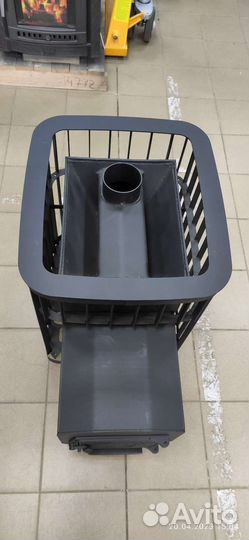 Печь для бани Варвара каменка удлиненная топка