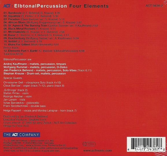 Elbtonal Percussion - Four Elements (1 CD)