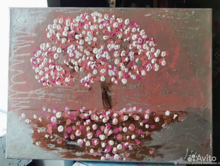 Картина цветущее дерево 40х30х2 см