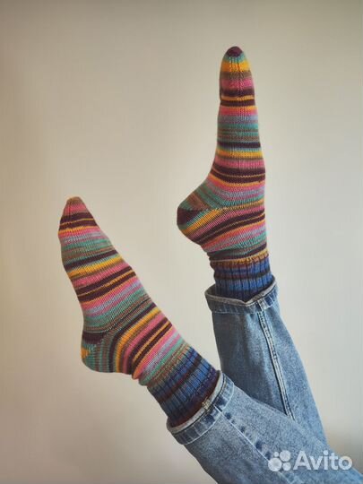 Носки шерстяные вязаные
