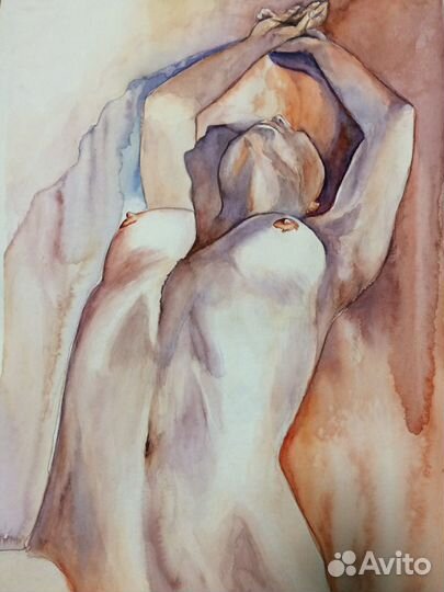 Картина в стиле Ню. Акварель