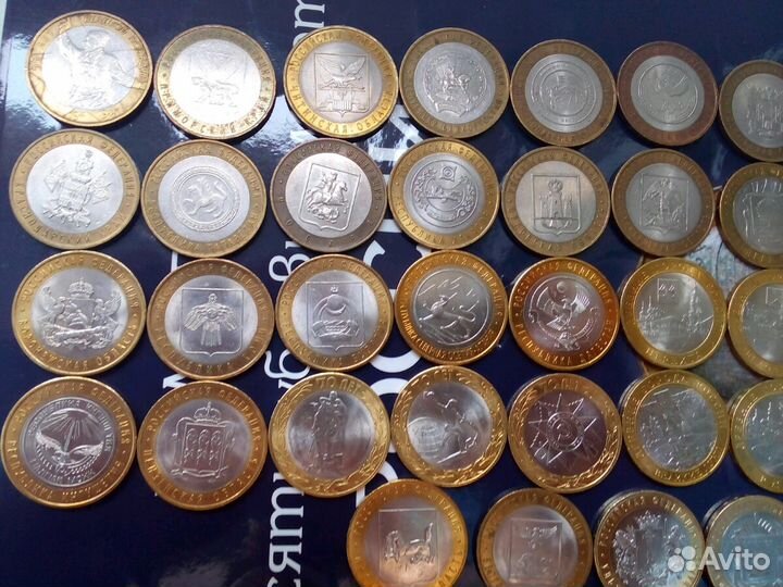 10р биметалл. 54 разных Монет