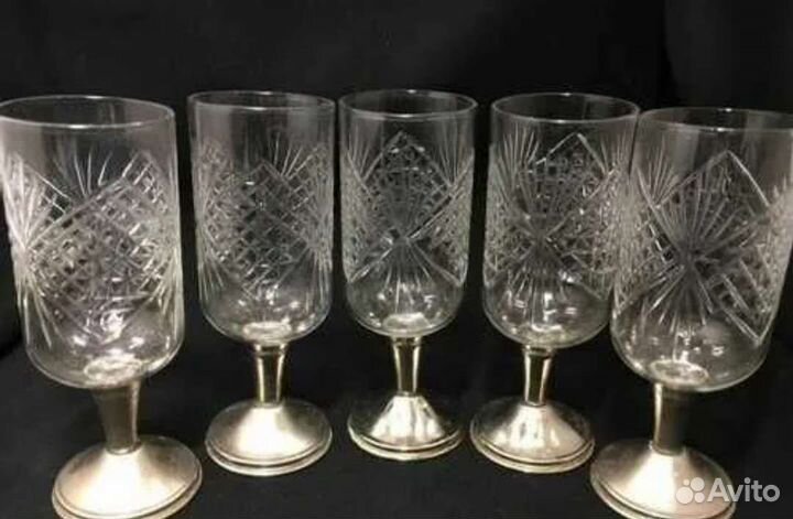 Хрустальные рюмки на ножке СССР