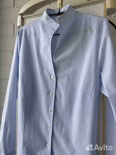 Рубашка приталенная Marco Pecci в голубую полоску