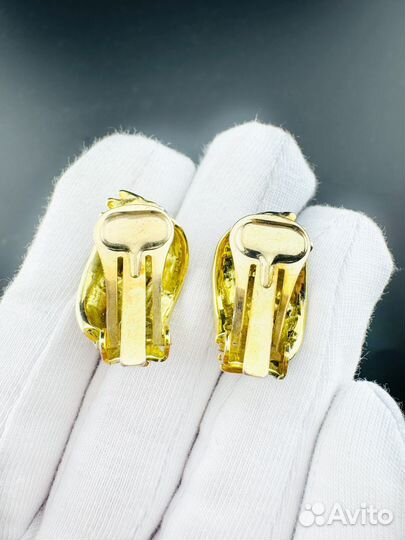 Винтажные клипсы США двухцветные