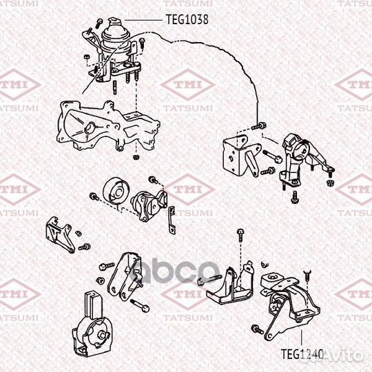 TEG1240 опора двигателя левая\ toyota