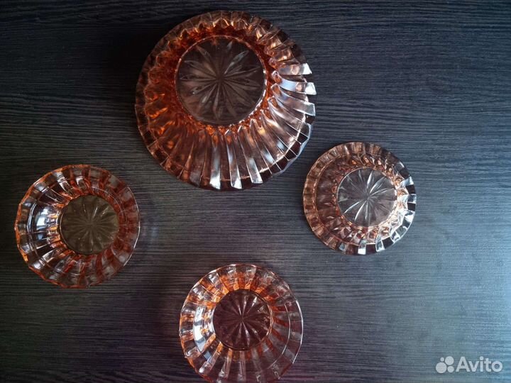 Набор вазочек из цветного стекла СССР