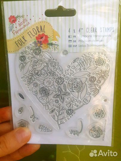 Штамп Сердце силикон для печати открытка