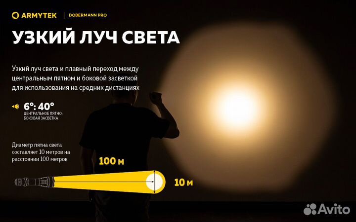 Тактический фонарь armytek dobermann PRO olive