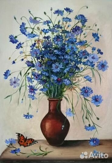 9 картин с цветами маслом на холсте