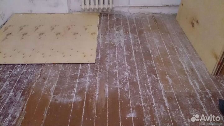 Ремонт полов, монтаж фанеры, укладка ламината