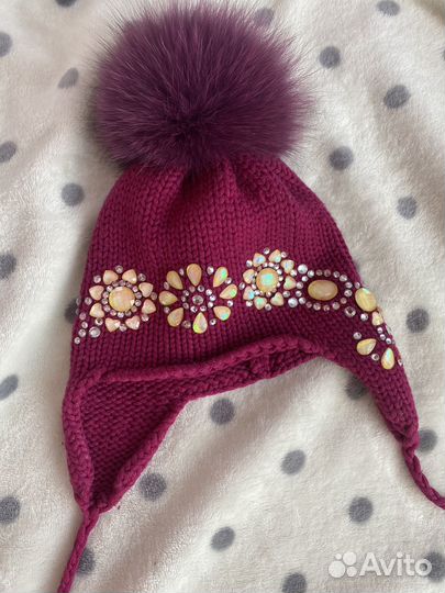 Шапка для девочки размер 46-48(1,5 года)