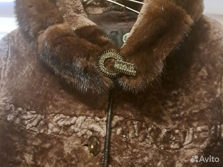 Шуба мутоновая 48 50 с норкой