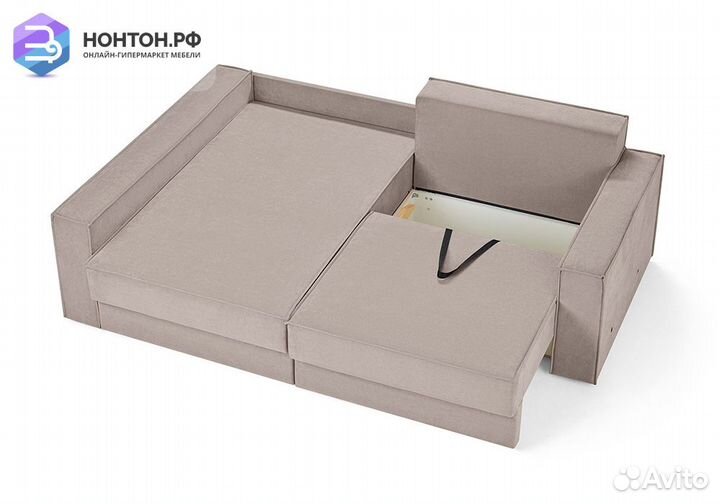 Диван угловой еврокнижка двухместный Тревис бежевы