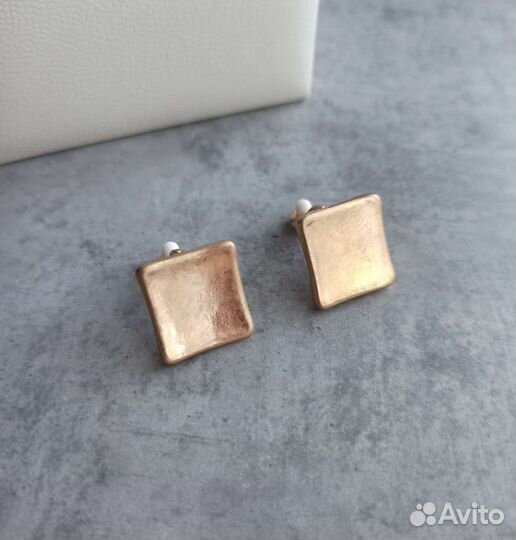 Серьги клипсы квадраты Robert Lee Morris, оригинал