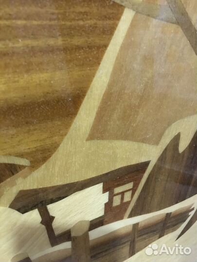 Картина натуральное дерево с инкрустацией СССР