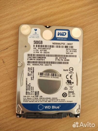 HDD Western Digital wd5000lpv Жесткий диск 500 гб