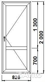 Дверь пвх 0,82х2м с замком