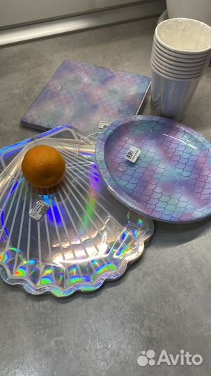 Посуда для праздника в стиле Русалочка