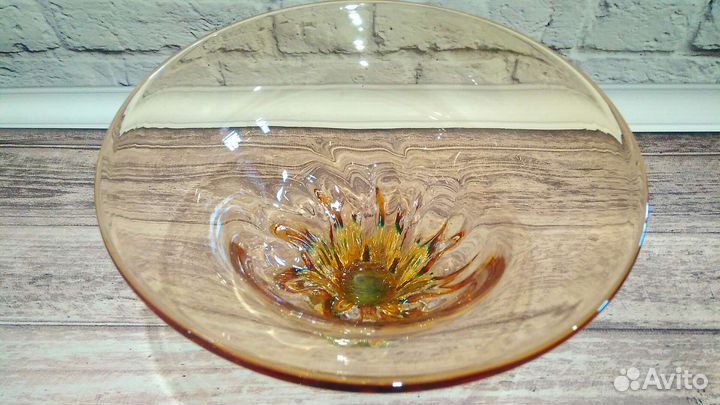 Ваза конфетница гутное стекло времен СССР