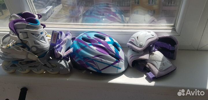 Ролики подростковые 30-33, полный комплект (шлем