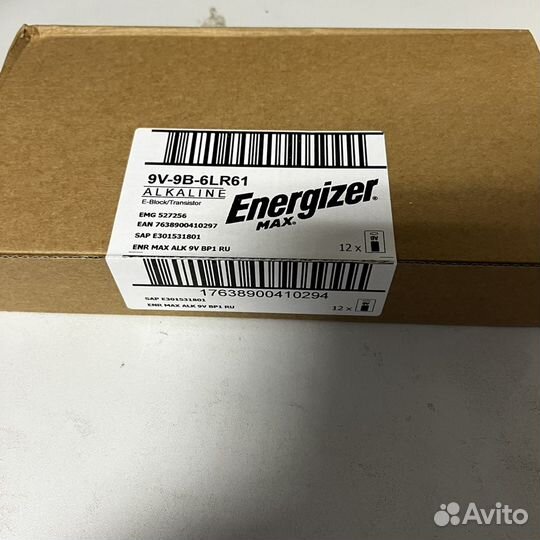 Батарейка 9v крона Energizer 9v-9b-6LR61
