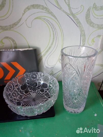 Ваза, блюдо хрусталь