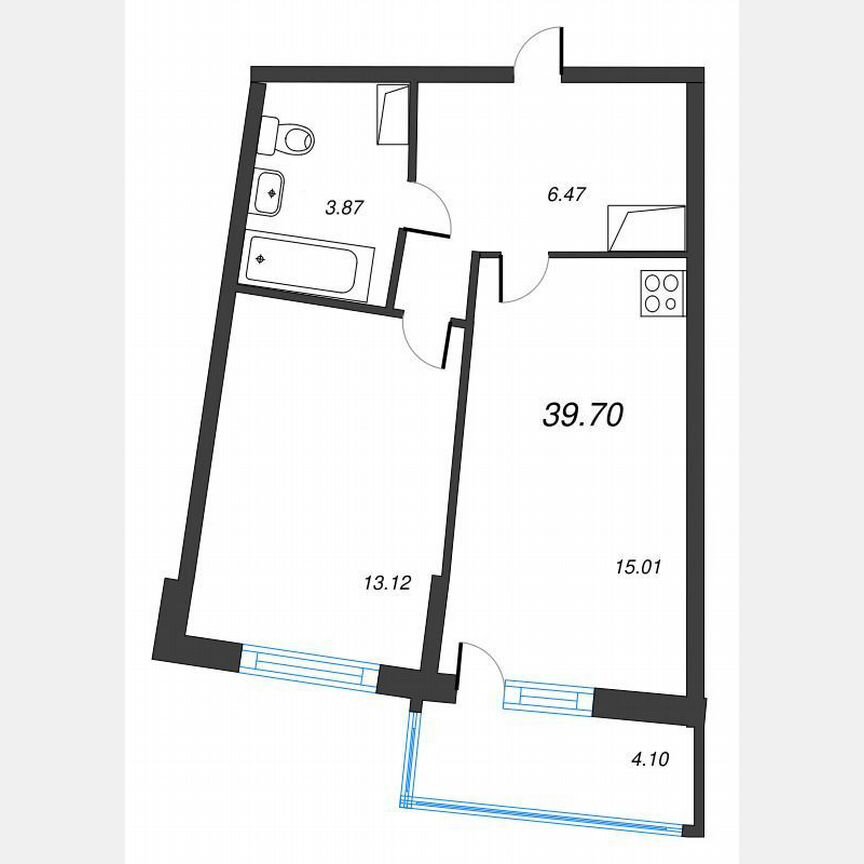 1-к. квартира, 42,6 м², 22/22 эт.