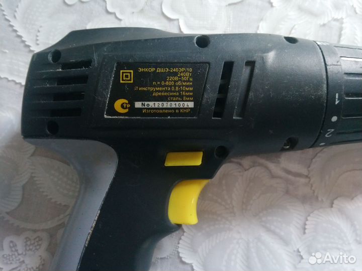Шуруповёрт Энкор от сети 220 в