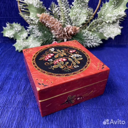 Шкатулка лаковая роспись хохлома дерево живопись