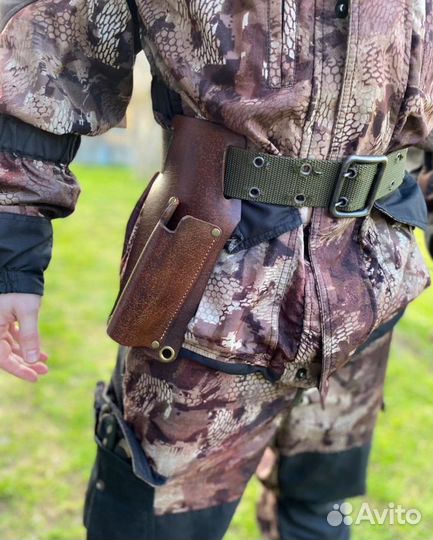 Держатель для спиннинга из натуральной кожи